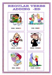 flashcards regular verbs (three pages)