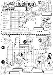 English Worksheet: FEELINGS #2 PUZZLE and CRISS CROSS PUZZLE