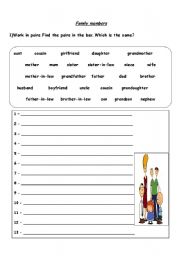 English worksheet: Family