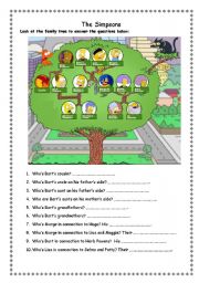 English Worksheet: The Simpsons Extended Family