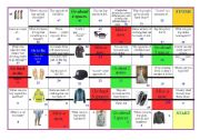 English Worksheet: Clothes, material, shopping, shops...