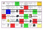 English Worksheet: Clothes, material, shopping, shops...