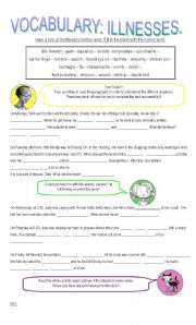 English Worksheet: ILLNESSES