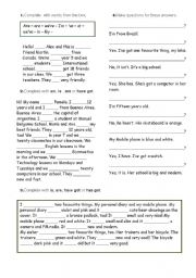 English Worksheet: VERB TO BE - HAVE GOT  PRACTICE WORKSHEET