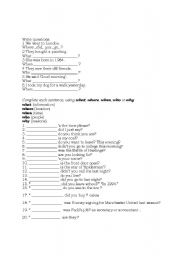 English Worksheet: question