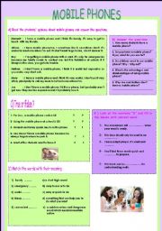 English Worksheet: mobile phones 