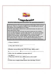 English Worksheet: UNICEF