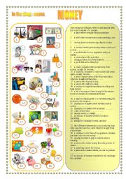 English Worksheet: MONEY - in the shop: nouns - matching, exercises, quiz