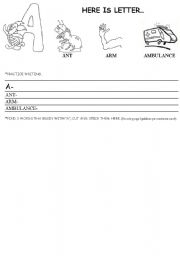 English worksheet: vowel A