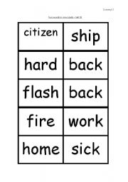English worksheet: Two words in one - set 18