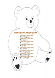 English worksheet: Teddy Bear Rhyme