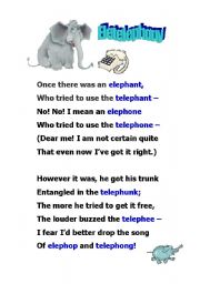 English worksheet: Eletelephony