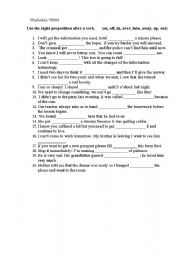 English Worksheet: Phrasal verbs