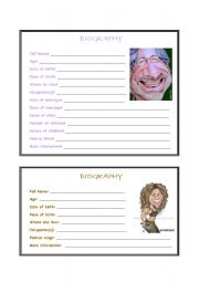 English Worksheet: Biography 2