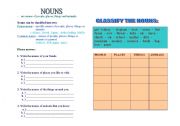 English worksheet: nouns