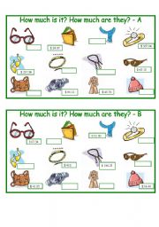English Worksheet: How Much - accessories