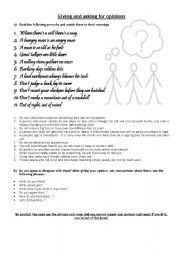 English Worksheet: Giving and asking for opinions