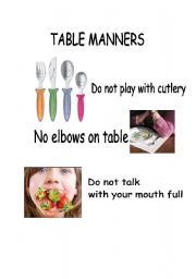English Worksheet: Table Manners