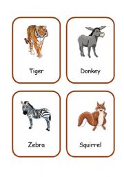 English Worksheet: ANIMALS FLASHCARDS 2/3