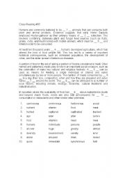 English Worksheet: cloze reading