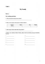 English Worksheet: Reading Passage