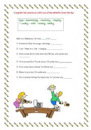 English Worksheet: AVERBS OF MANNER