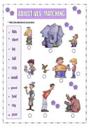 English Worksheet: Adjectives- matching