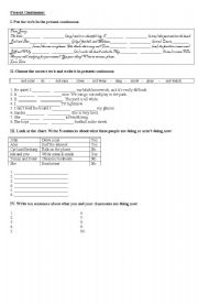 English Worksheet: Present Continuous