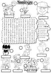 English Worksheet: FEELINGS #3 WORDSEARCH