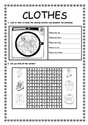 English Worksheet: CLOTHES