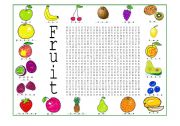 English Worksheet: Fruit