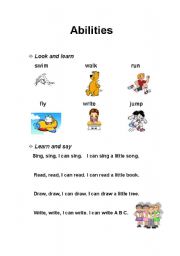 English Worksheet: Abilities