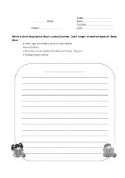 English Worksheet: Writing Exam for 4th form