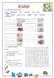 English Worksheet: AT SCHOOL