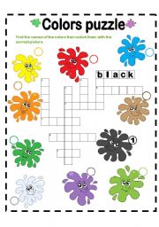 English Worksheet: COLORS PUZZLE! PART ONE!