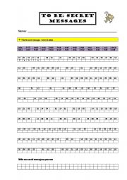 English Worksheet: To Be: Secret messages