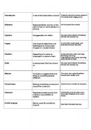 English Worksheet: The Highwayman techniques mixnmatch