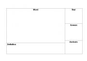 English worksheet: Graphic organizer for English/Native Language vocab