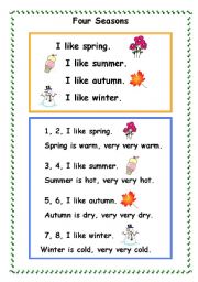 English Worksheet: Four Seasons