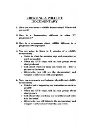 English Worksheet: Wildlife documentary DVD lesson