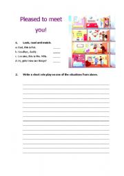 English worksheet: introduction and greetings