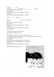 English Worksheet: Hello, Goodbye - the Beatles