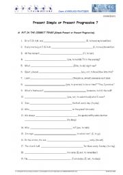 English Worksheet: Present Continuous