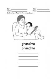 English worksheet: Family Worksheet