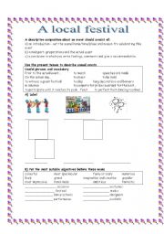 English Worksheet: A LOCAL FESTIVAL 