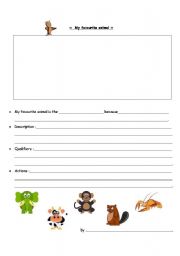 English worksheet: My favourite animal