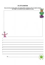 English worksheet: My Little Creature