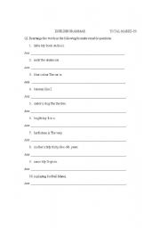 English worksheet: reaarange the sentences