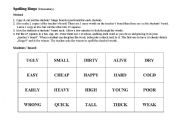 English Worksheet: Spelling Bingo