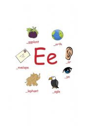 English worksheet: letter E